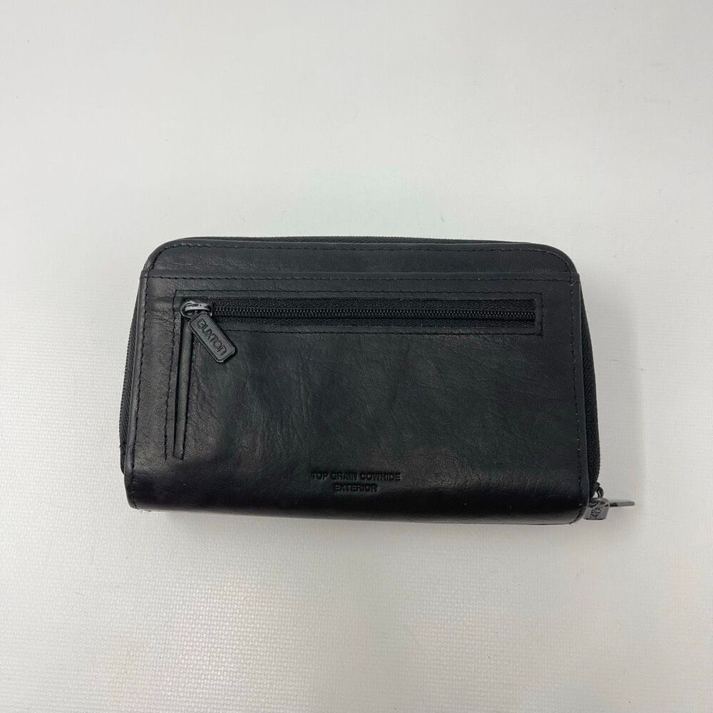 Buxton RFID Julia Heiress Double Zip Around Leather Wallet Black - Picture 4 of 8